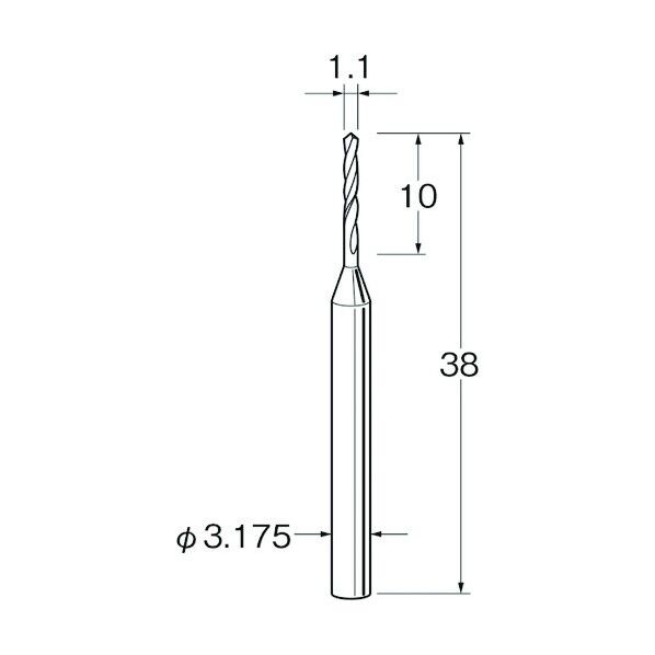 ツイストドリル(超硬合金)刃径(mm):1.1シャンク径(mm):3.175 T3011 1本