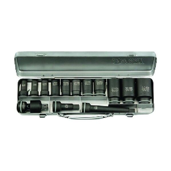 インパクトレンチ用ソケットレンチセット セミディープ薄肉 14コ組