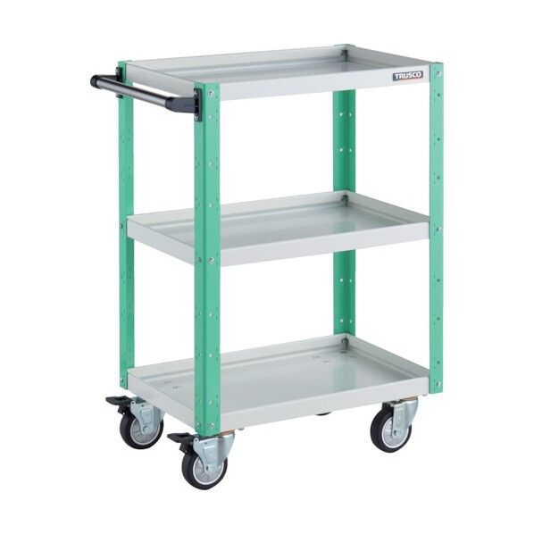 イーグルワゴン 600X400XH880 4輪自在 ウレタン車輪 ホワイト/ヤンググリーン EGW-963UJ-WYG 1点