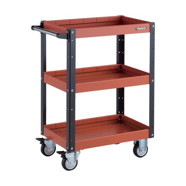 イーグルワゴン 600X400XH880 深型3段ウレタン車輪 ブラック/オレンジ EGW-963F3U-ORBK 1点