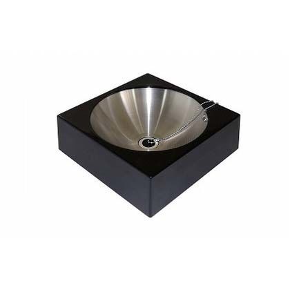 FRPアールパンスクエアー ブラック 本体 W400×D400×H125mmパン φ350×H200(深さ100)mm 416B 1