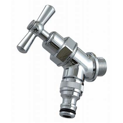 ユーロガーデン(一文字ハンドル、送り座/小)蛇口 シルバー Y160C 1