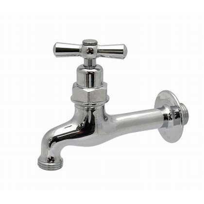 ユーロモダン胴長(一文字ハンドル、送り座/大)蛇口 シルバー Y362C 1