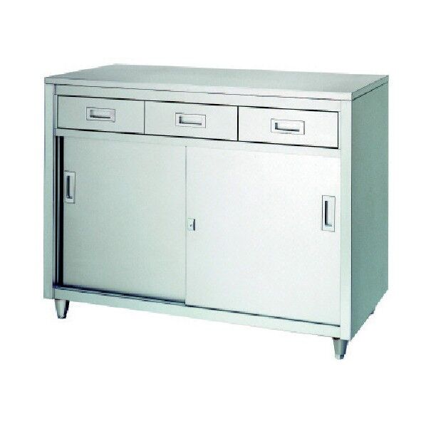 ステンレス保管庫引出付ステンレス戸アジャスト仕様 LAD-18060 1点