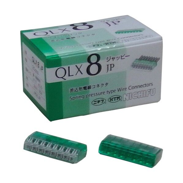 JAPPY 差込形電線コネクタ クイックロック 極数8 QLX-8-JP-GCL 20個