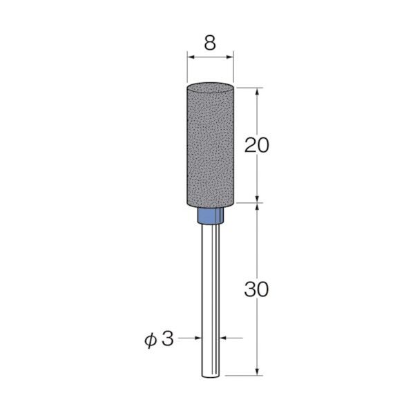 軸付セラミックゴム砥石(金属研削用)外径(mm):8粒度(#):120 R2332 10本