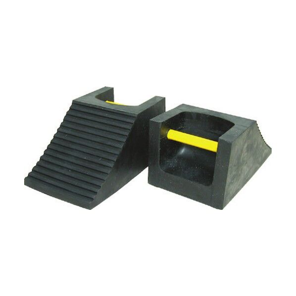 光る取っ手付き ゴム製車輪止め(黒色) 20SD00R-L 1点