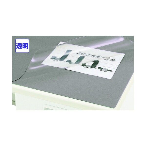 デスクマット ダブルタイプ(下敷グレー) 透明 CR147ND-GL 1点