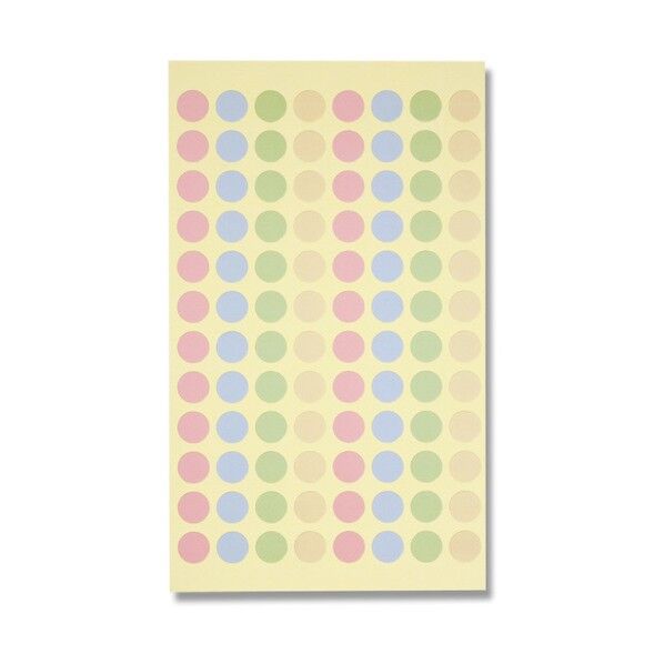 タックラベル φ9 No.702 パステルカラーアソート4色 7062153 1点