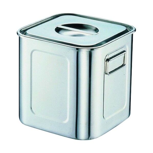 YUKIWA 18-8深型角キッチンポット (手付) 24cm 24cm AKK06024 1個