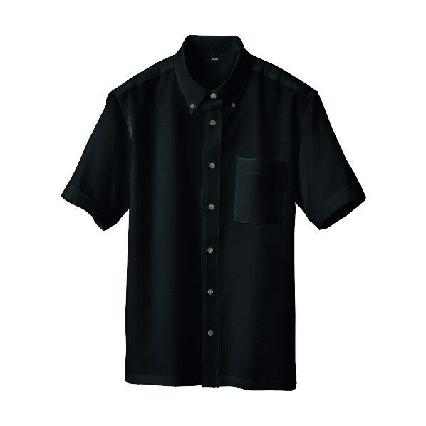 半袖ボタンダウンシャツ(男女兼用)AZ8054-010ブラック3L 010ブラック 3L 8054 1