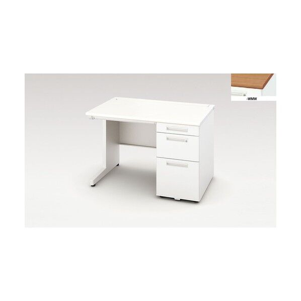 片袖デスク (ロングストローク引出し) XEHH117K-WMW 1点