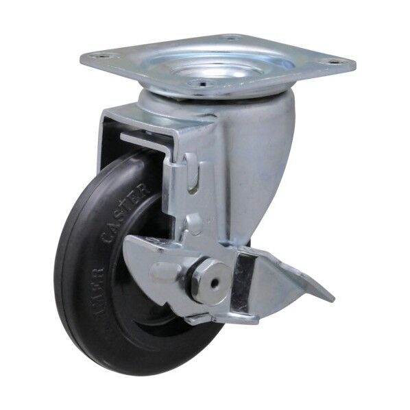 2Sシリ-ズ自在SP付ナイロンホイ-ルゴム巻車100mm 4132S-F100 BAR01 1