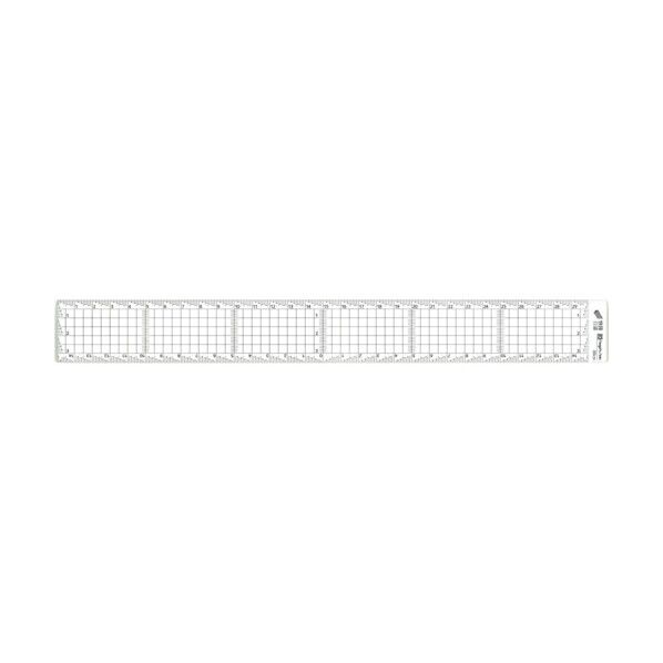 アクリル方眼定規 快段目盛 クリア 300mm AGS-30KD 1本