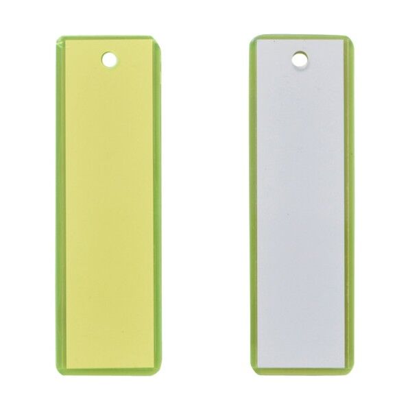 吊り下げ名札(掛名札)掛名札‐90 台紙付 蛍光黄/クリア(白) 90×28mm 298090 1個
