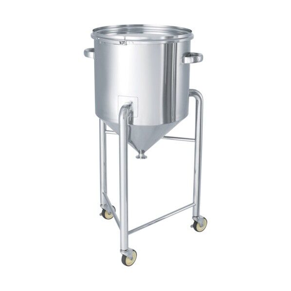 ステンレスタンクホッパー型バンド式密閉容器脚付