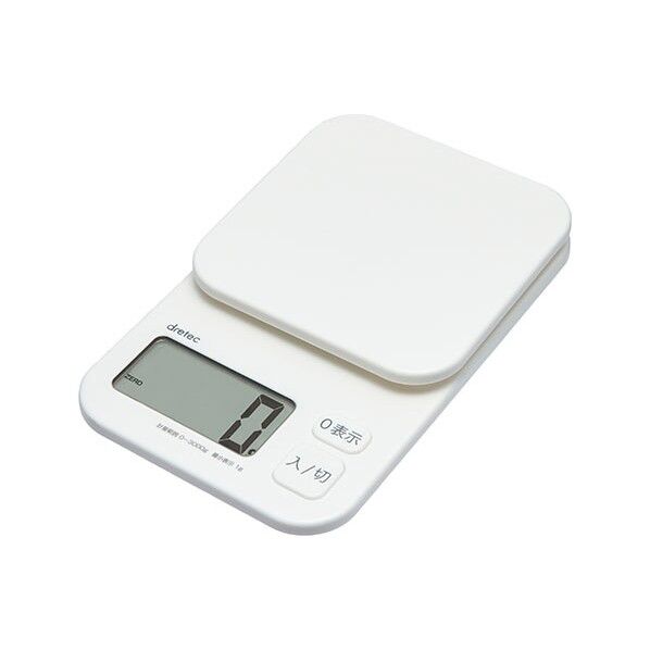 ドリテック dretec デジタルスケール トルテ 3kg はかり 約 11×17.6×2.5cm ホワイト KS-374