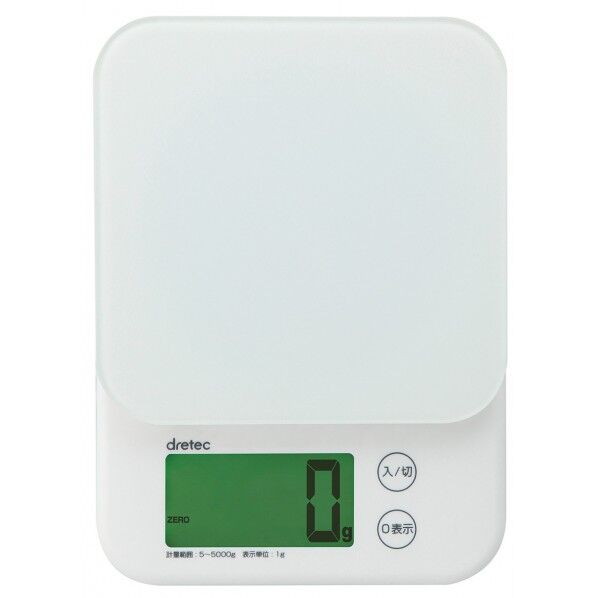 dretec　キッチンスケール デジタルスケール バルケット ホワイト 約幅13×奥行18×高さ3.1cm BSKA101 1