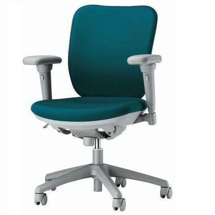 オフィスチェアー ライトグリーン 奥570mm×幅640mm×高885～995mm No.2942S 1