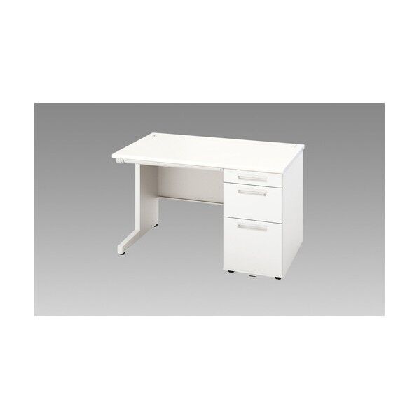 片袖デスク ロングレール仕様 XEHH127K-WH 1点