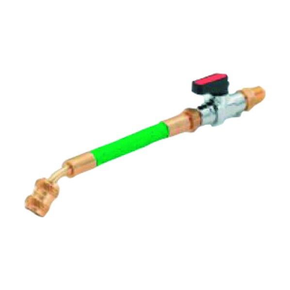 バルブ付ホースアダプタM10.P1.5メス(ムシ押し付)×1/4フレアオ(R134a) 奥行:190mm TA131C-1 1