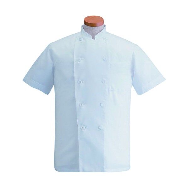 サマーコックコート・半袖KD-462 3L (ホワイト) SKT5305 1個