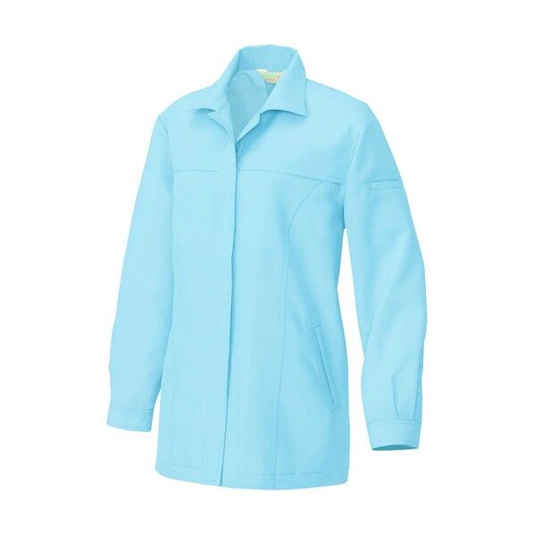 レディース長袖スモック(低発塵クリーンワーク)AZ1241-007サックス4L 007サックス 4L 1241 1