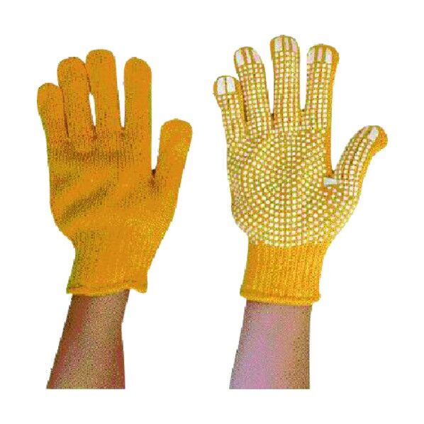 丸和ケミカル カラーナイロン軍手 黄 すべり止め付き 3 1個