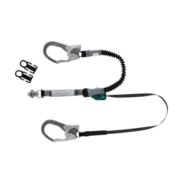 常時巻取り式と伸縮式の2丁掛けランヤード 100kg以下 伸縮式1.3 1点