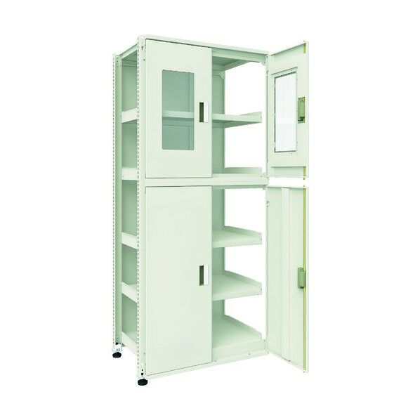 M3型中量ボルトレス棚 パネル・扉付 連結型上部アクリル4枚扉