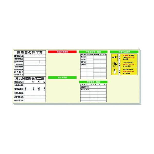 ユニット ◎土木用掲示板 313-909A 1個