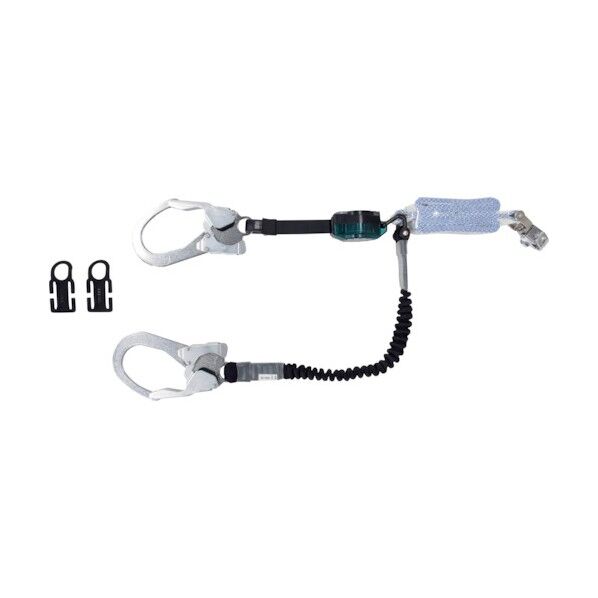 常時巻取り式と伸縮式の2丁掛けランヤード 130kg以下 伸縮式1.3 1点