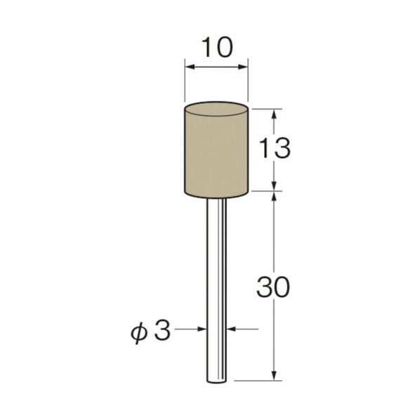 軸付弾性砥石(PVA砥石)外径(mm):10粒度(#):80 R7331 10本