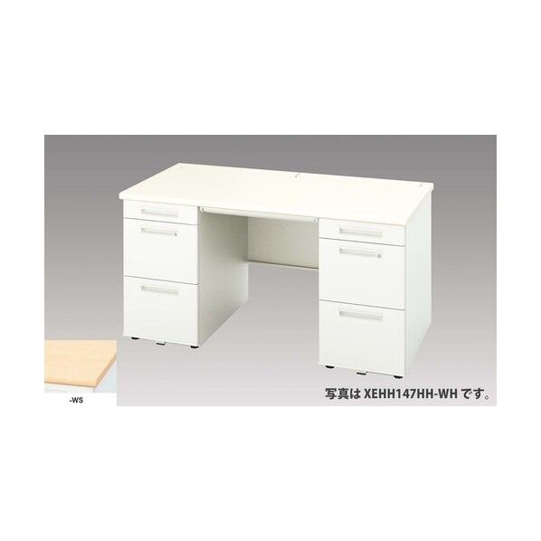 両袖デスク (ロングストローク引出し) (A4タイプ) XEHH157HH-WS 1点