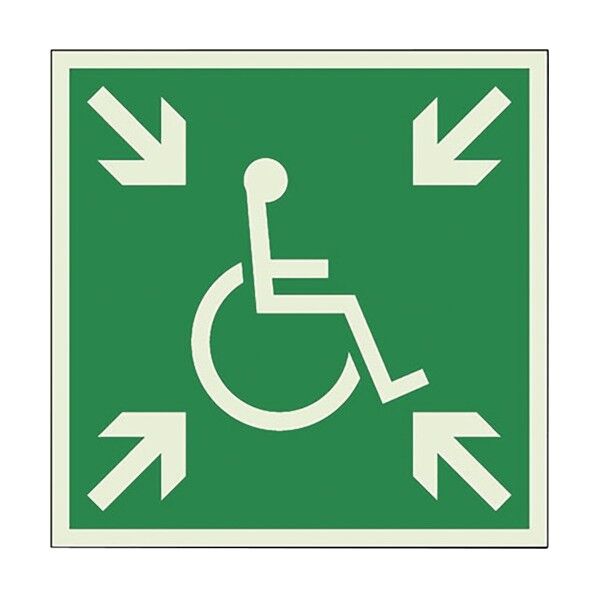 一時避難エリア標識　130角  829-901 1枚