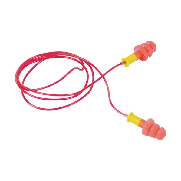 トラスコ(TRUSCO) まとめ買い 耳栓 コード付 3段フランジタイプ 25dB 50組 TEF-25H50P 50組