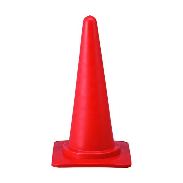 カラーコーン RC‐1R ベース385mm角 赤 700mm 116011 1個