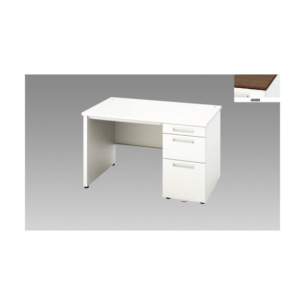片袖デスク (ロングストローク引出し) (パネル脚タイプ) XEHH127KP-WWN 1点