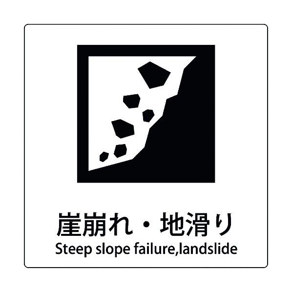 JIS標識ピクトサイン 崖崩れ･地滑り 6300001170 1枚