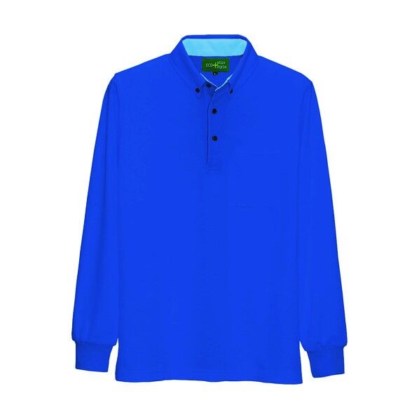 制電長袖ボタンダウンポロシャツ（男女兼用） 006ブルー S 50012 1