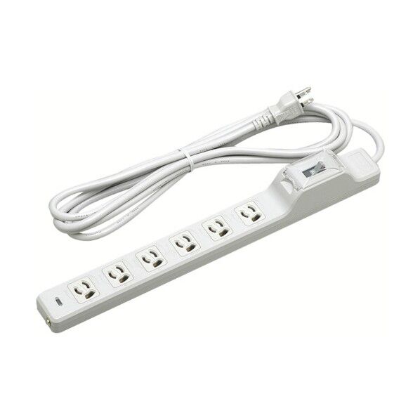 15A安全ブレーカ付OA用抜け止め接地タップ6コ口コード5m