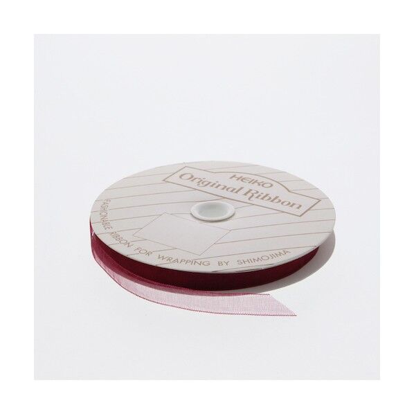 HEIKO オーガンジーリボン 7mm幅×15m巻 ワイン 001421719 1点