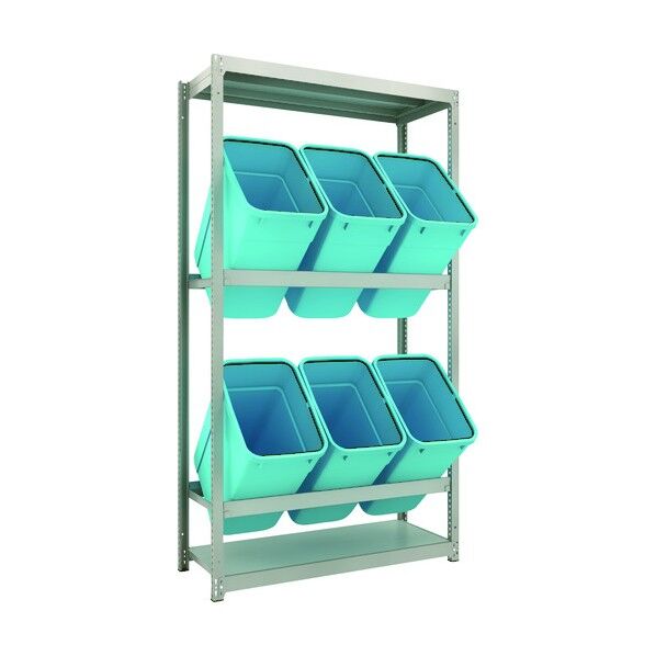 ゴミ箱ラック M1.5型 H2100XW1160XD445 2段 RBK-70 6個付 M1.5-7442D2 1点