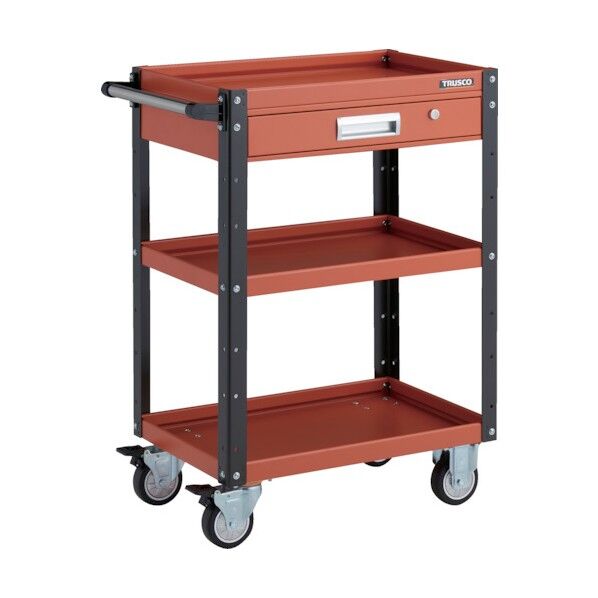 イーグルワゴン 600X400XH880 引出付 ウレタン車輪 オレンジ/ブラック EGW-963VU-ORBK 1点