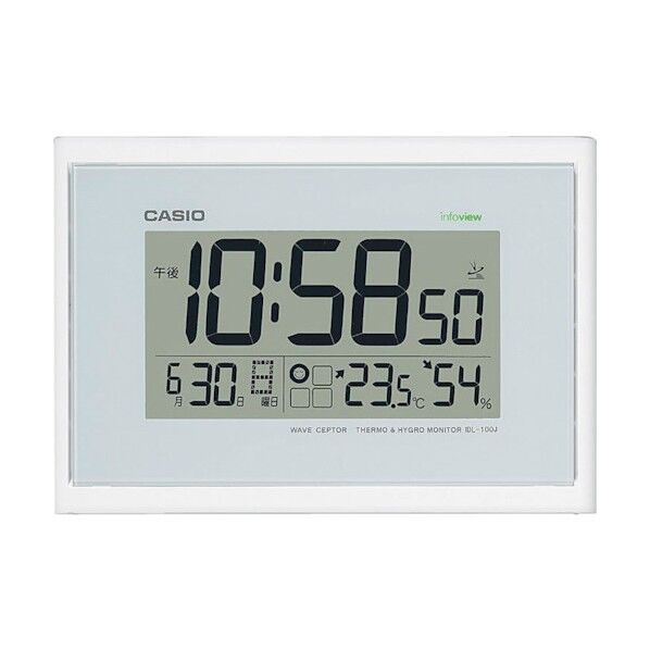 電波掛け時計 ホワイト 260×180×35mm IDL-100J-7JF 1台