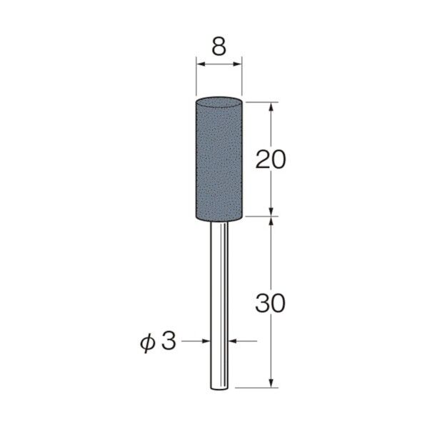 軸付セラミックゴム砥石(非金属研磨用)外径(mm):8粒度(#):120 R2232 10本