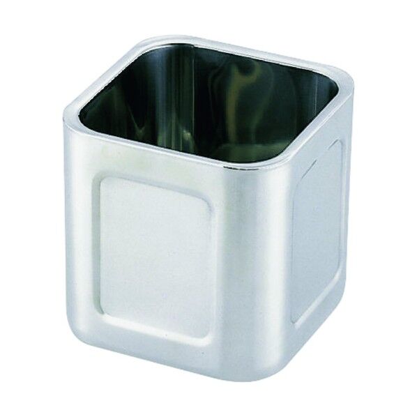 YUKIWA 18-8ダブルウォール角キッチンポット (蓋無)13.5cm 13.5cm AKK8301 1個