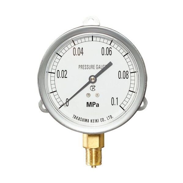 ステンレス圧力計(B枠立型・φ75)圧力レンジ0.0～0.16MPa G3/8 1471016   1点