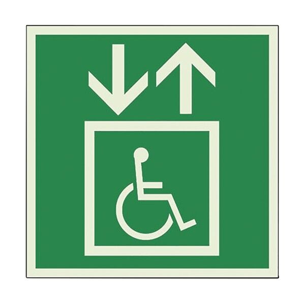 避難誘導エレベーター標識　130角  829-931 1枚