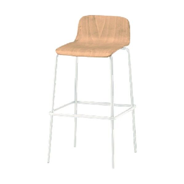 ノットワークハイチェアヌード 背座ラスティックビーチL・脚ホワイト KLL-113-GH 1点